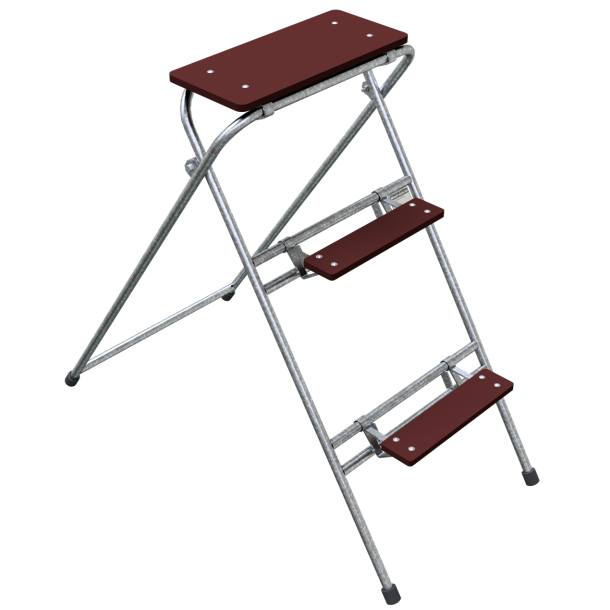 Builder's steps | galvanized, 3 steps | Width: 0.60 mHeight: 1.20 m